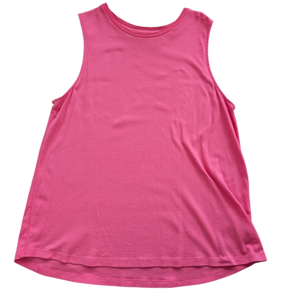 J.Jill Pima Shirttail Sleeveless Tee, Pink, Large
